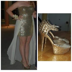 Elegant cocktail/ prom dress WITH heels